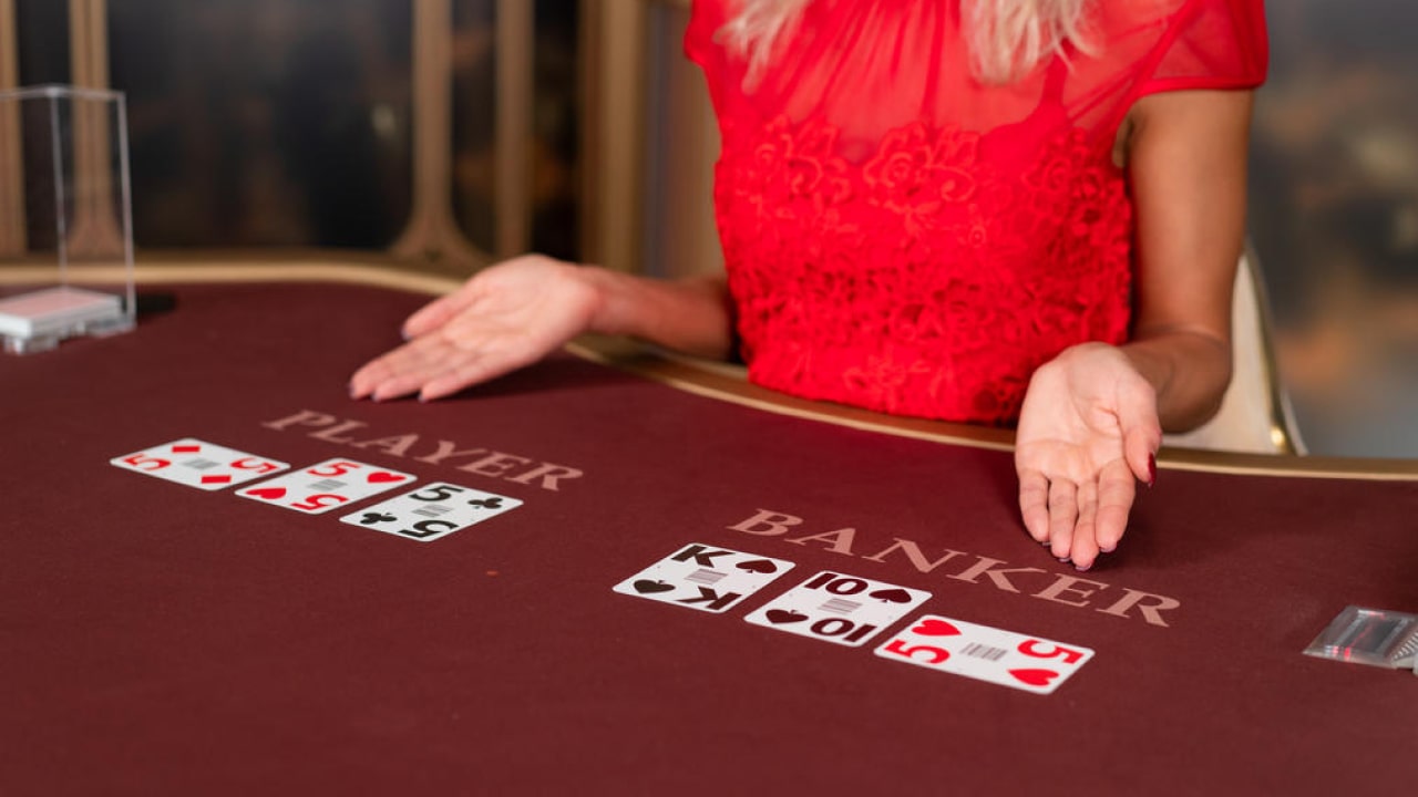 Lightning Baccarat table with dealt cards